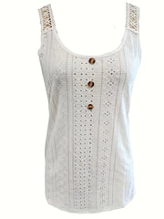 Sexy Sleeveless Eyelet Tank Top for Women
