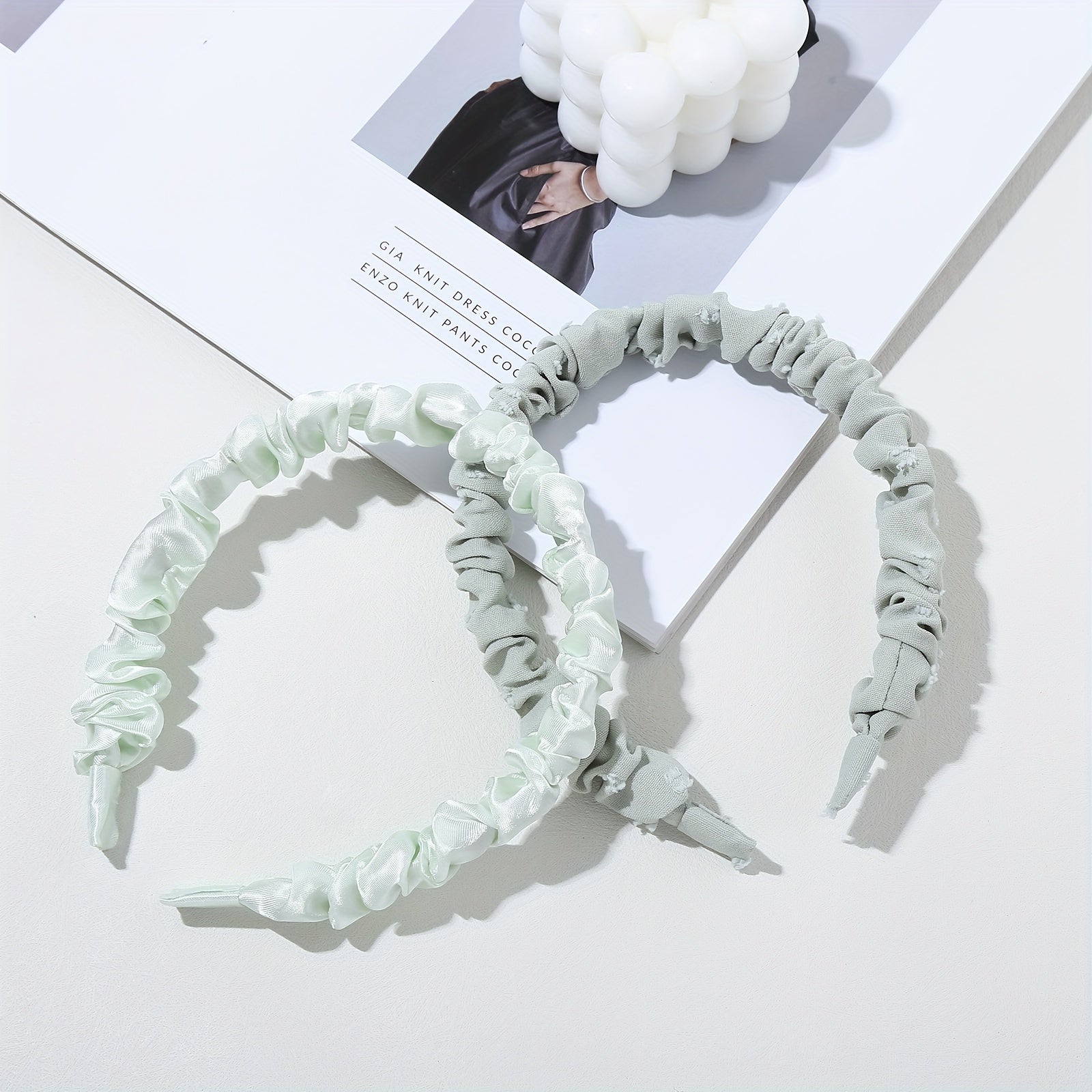 Green Floral Headband Boho Thin Hairband Vintage Style Hair Accessories