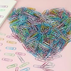 100pcs Colorful Paper Clips Office Stationery Set