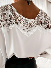  Lace Bat Sleeve Blouse