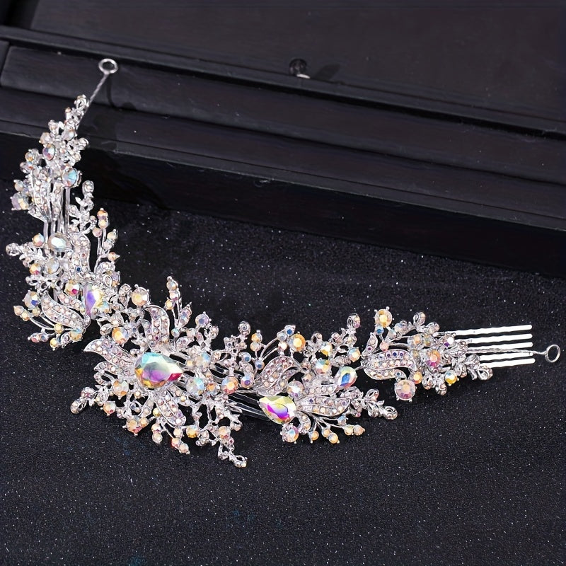 Bridal Wedding Rhinestone Hair Comb Crystal Flower Hair Comb For Women