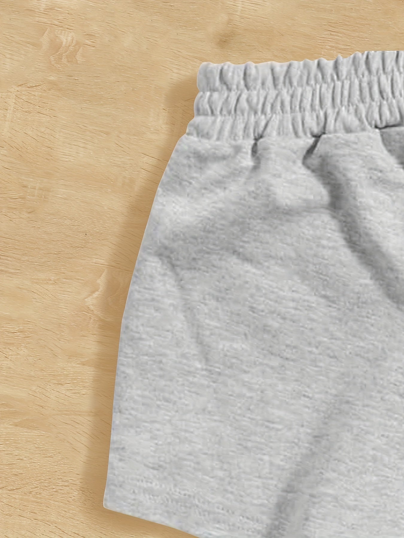 Girls Solid Elastic Waist Sports Track Shorts