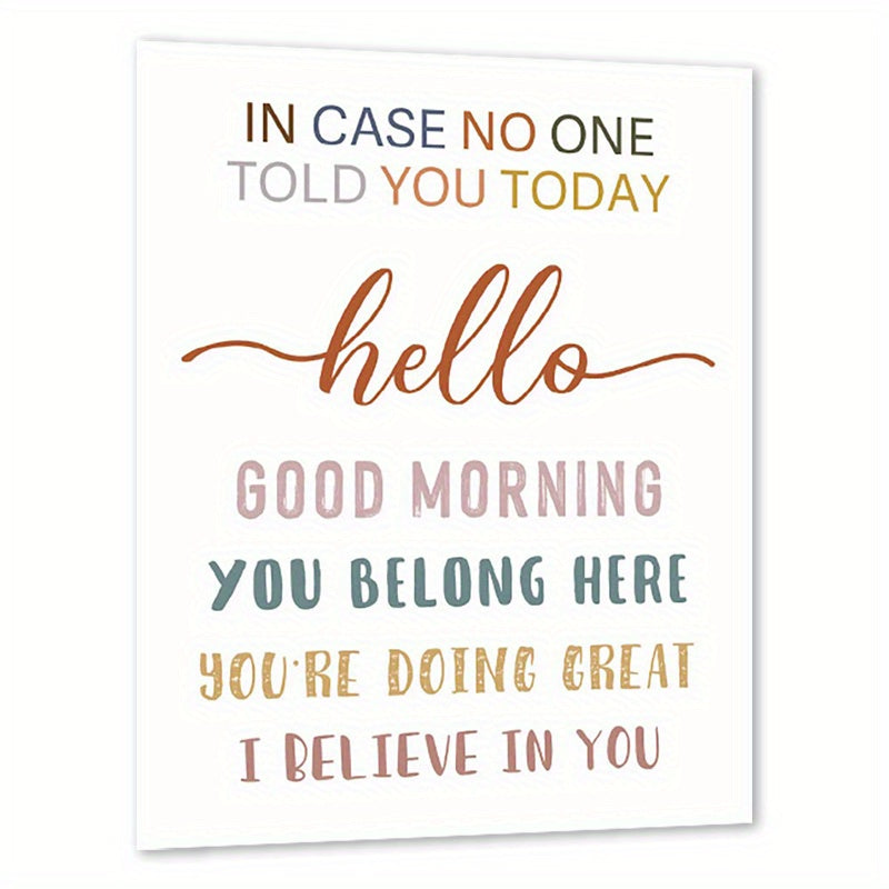 Motivational Wall Art Hello Good Morning You're Doing Great Teacher Gift