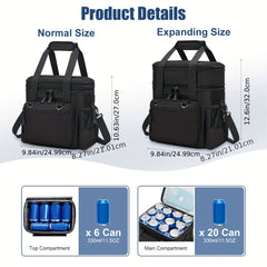 FLXUR Dual Layer Insulated Lunch Bag Leakproof Portable Lunch Box