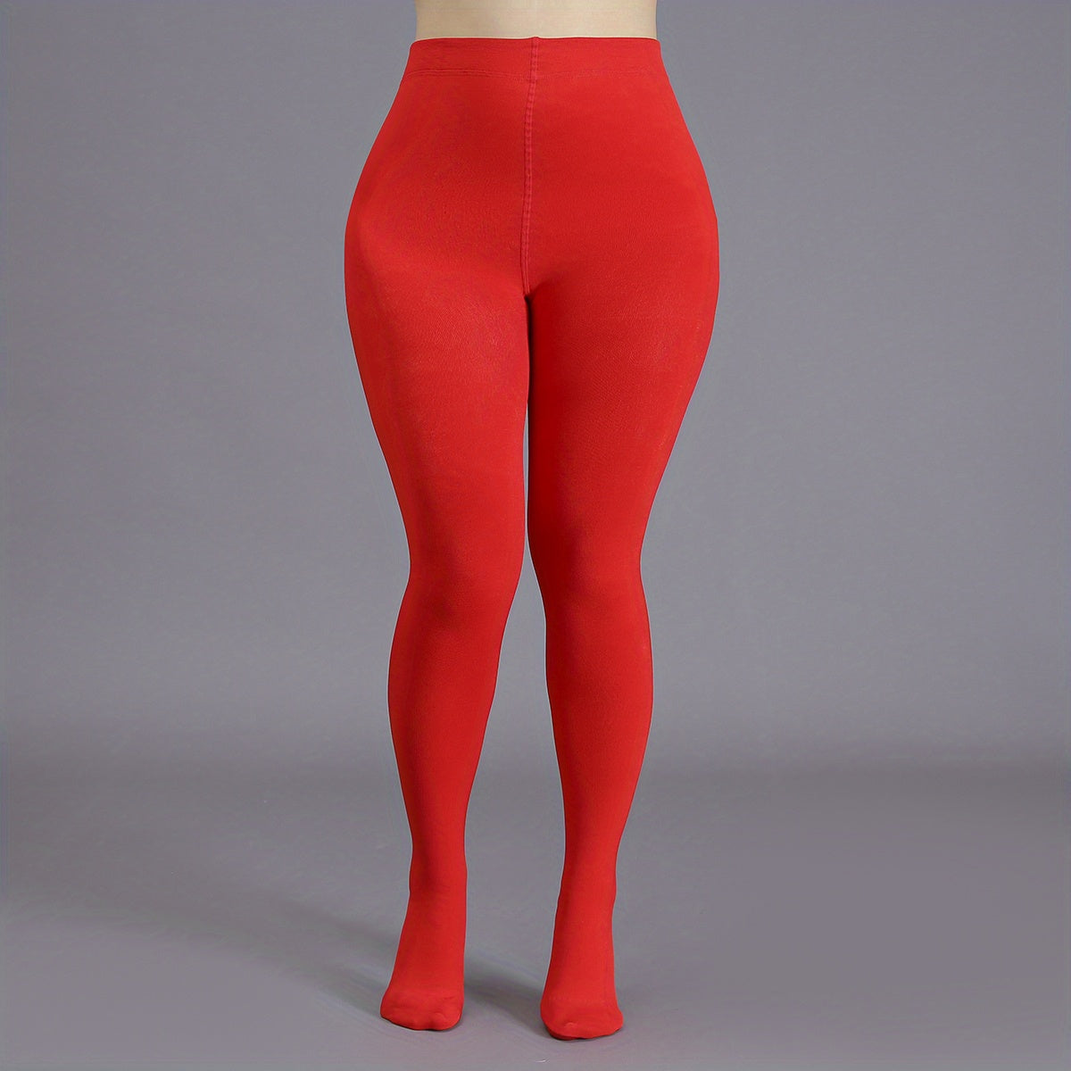 Solid High Rise Stretchy Pantyhose