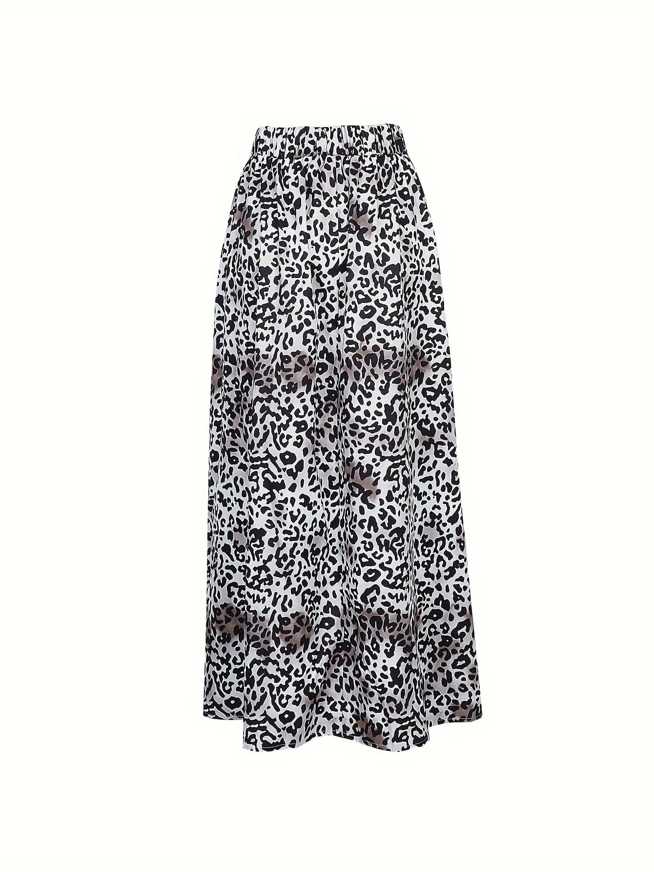  Skirt Women's Plus Tie Dye & Leopard Print High Rise Maxi A line