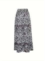  Skirt Women's Plus Tie Dye & Leopard Print High Rise Maxi A line