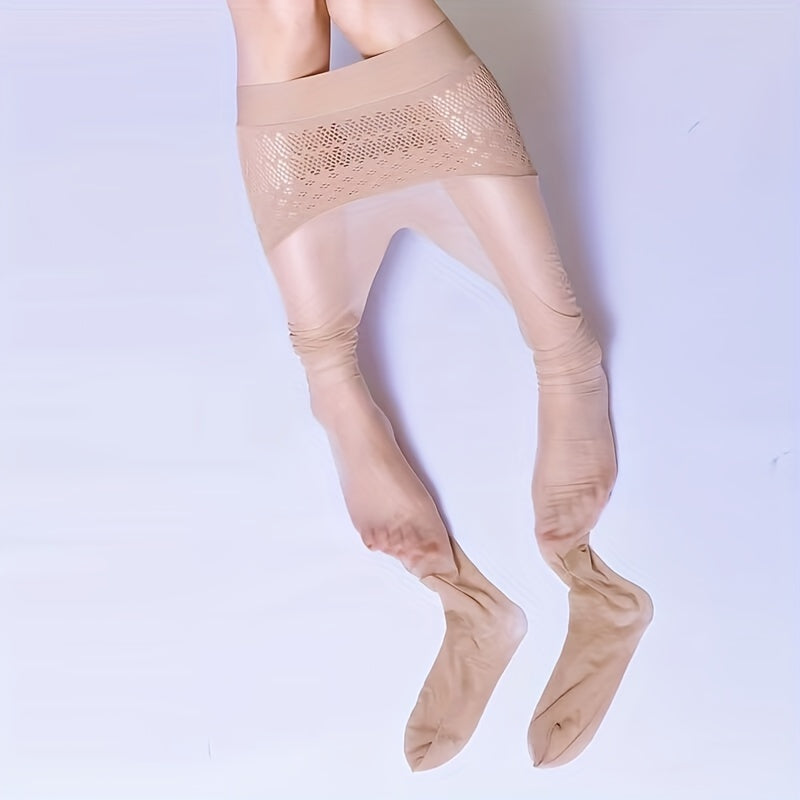 Fishnet Stitching Cut Out Semi Sheer Footed Pantyhose Women's Stockings