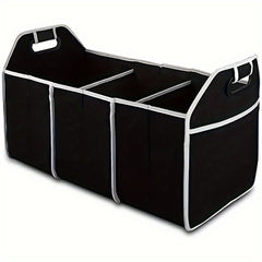 1pc Car Storage Box Trunk Organizer Portable Container 3 Compartments
