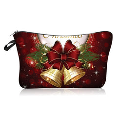 Christmas Pattern Makeup Bag Zipper Cosmetic Organizer Travel Toiletry Bag