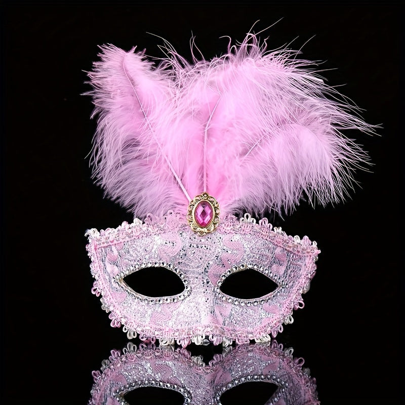 Angel Half Face Feather Mask Halloween Christmas Masquerade Accessory