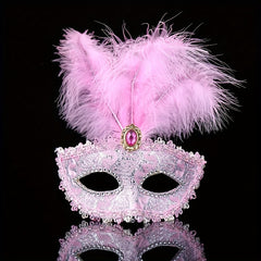 Angel Half Face Feather Mask Halloween Christmas Masquerade Accessory