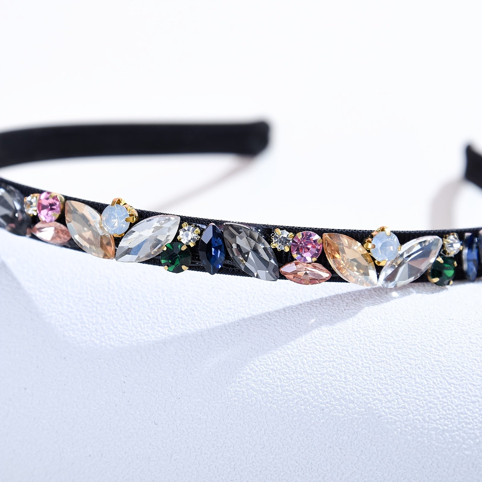 Elastic Rhinestone Headbands for Women Girls Vintage Hair Hoop