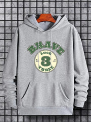 Men's Brave 3 Print Hoodie Sweatshirt Drawstring Hooded