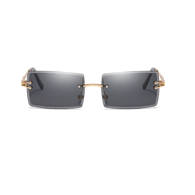 Rimless Square Sunglasses UV Protection Vintage Sun Glasses