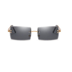 Rimless Square Sunglasses UV Protection Vintage Sun Glasses