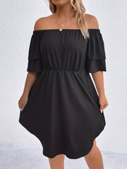  Off Shoulder Layered Sleeve Mini Dress
