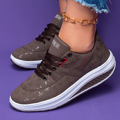 Women's Platform Wedge Walking Shoes Lace Up Sneakers