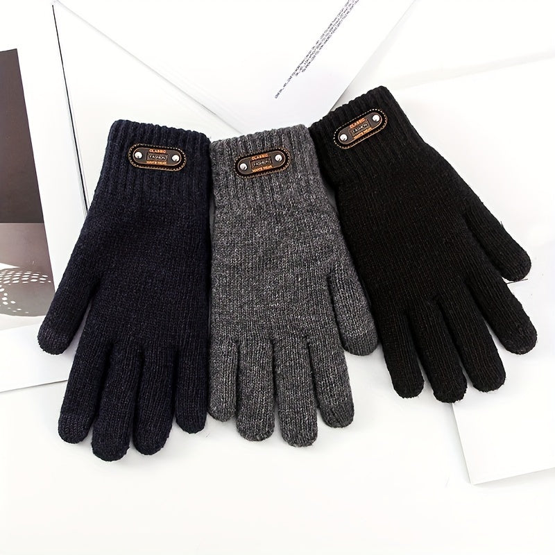 Men's Winter Cycling Gloves Warm Velvet Touch Screen Gloves
