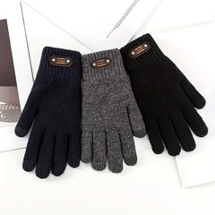 Men's Winter Cycling Gloves Warm Velvet Touch Screen Gloves