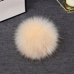 2pcs Faux Fur Pom Balls for Crafts Keychains Scarves Gloves Bags Knitting