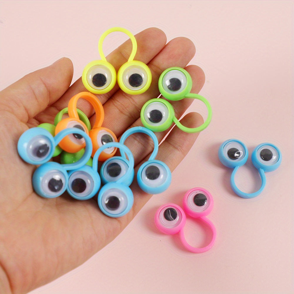 10pcs Eye Finger Puppet Rings Wiggling Eyes Party Gift Halloween Pinata Filler