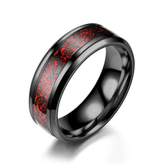 Dragon Pattern Titanium Steel Rings for Couples