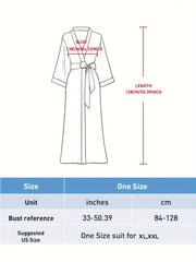  Ombre & Floral Print Long Sleeve Sleepwear Robe