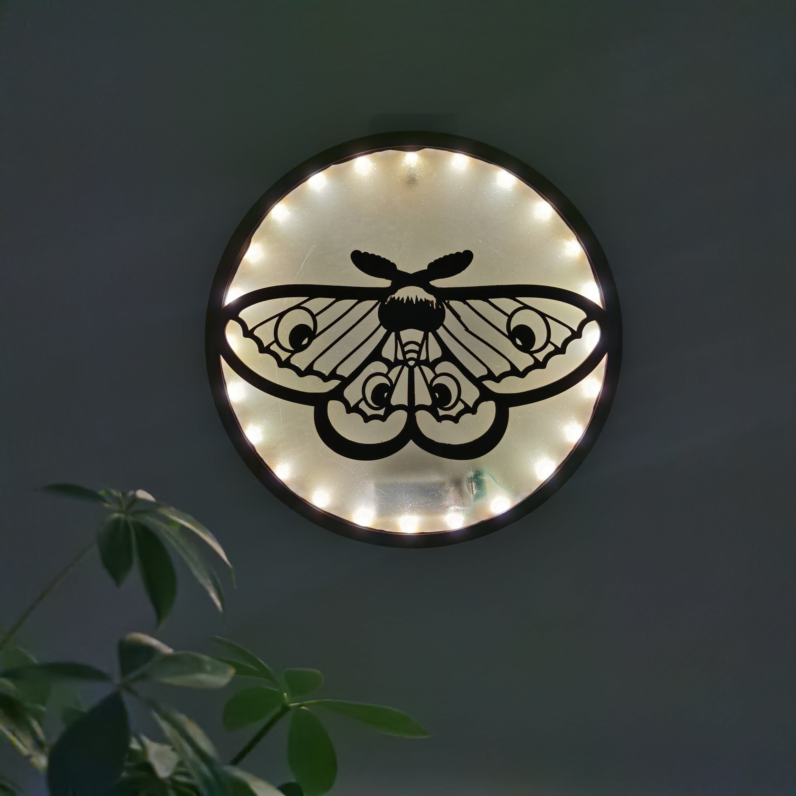 Retro Wooden LED Wall Decoration Butterfly Series Hanging Light