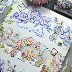 2m Flower Crystal PET Tape Transparent Decorative Stickers Scrapbook