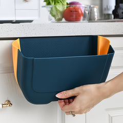 Wall-mounted Kitchen Trash Can Car Storage Bin Foldable Hanging Trash Can