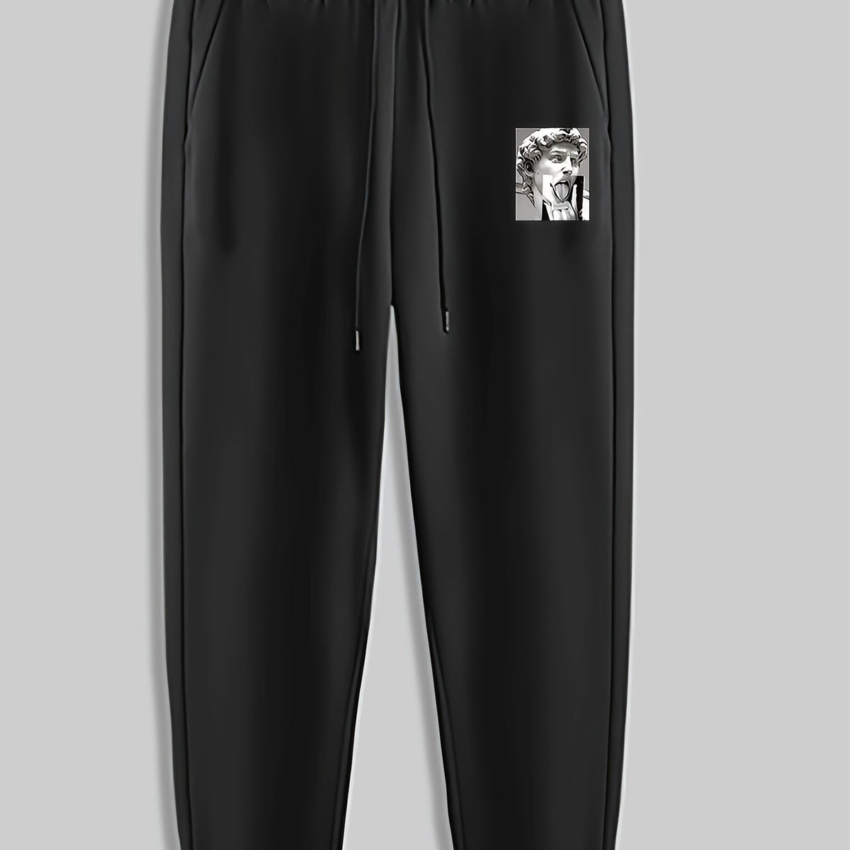 Funny Statue Print Men's Sweatpants Loose Casual Trousers Spring Autumn
