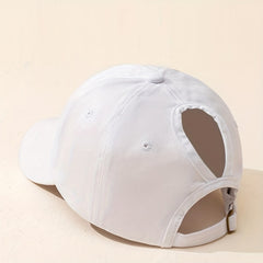 Ponytail Washed Baseball Cap Solid Sun Hat Dad Hat