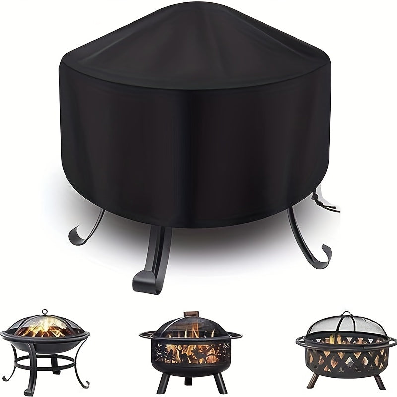 Waterproof Round Fire Pit Cover Patio Dustproof Anti UV Tear Resistant