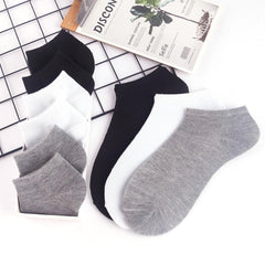 5 Pairs Women's Solid Boat Socks No Show Socks