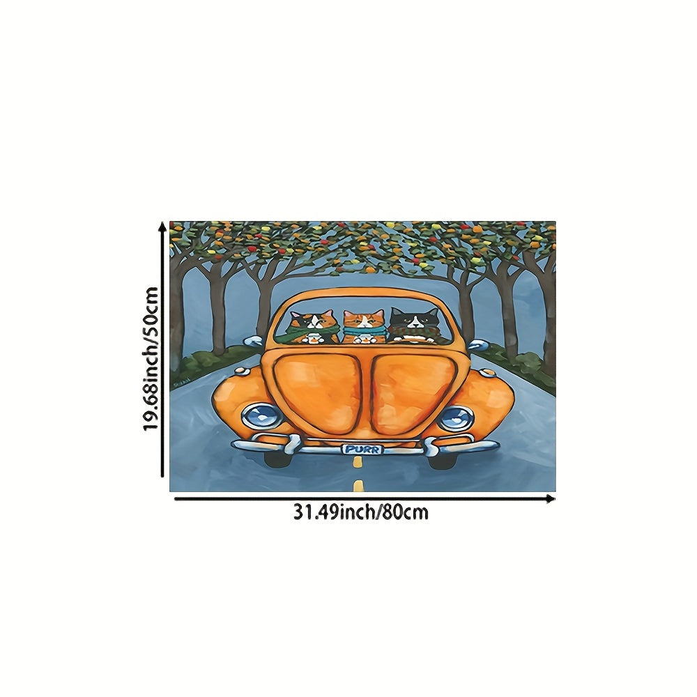 Cartoon Car Print Rug Washable Rectangular Carpet for Home Decor