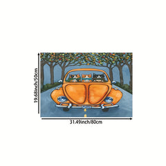Cartoon Car Print Rug Washable Rectangular Carpet for Home Decor