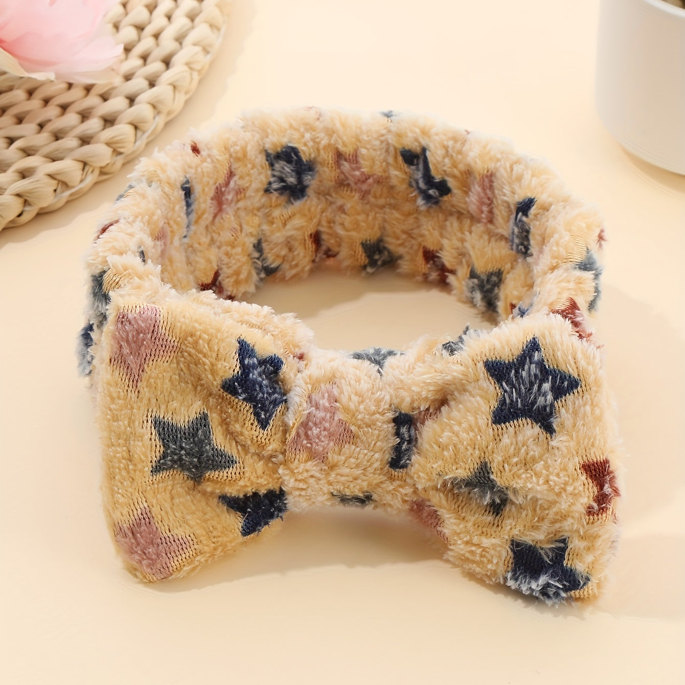 Star Pattern Coral Fleece Headband for Women Hair Accessories