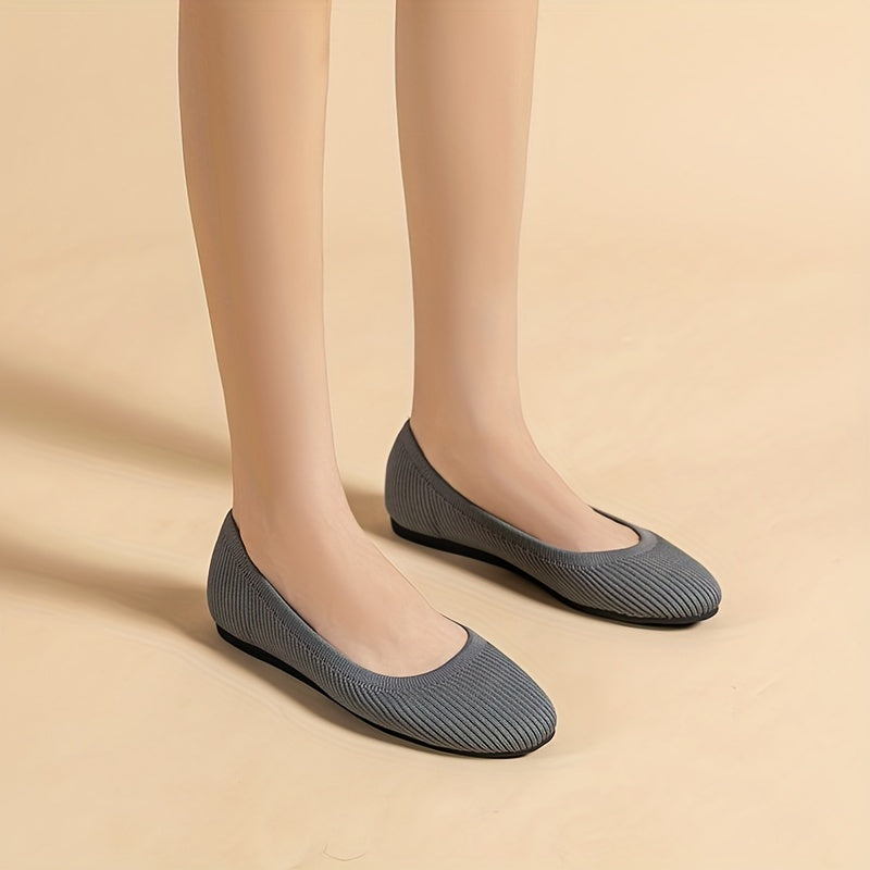 Women's Knitted Flat Shoes Soft Sole Slip On Shoes