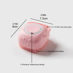 Pet Shampoo Brush Massage Comb for Dog & Cat Grooming