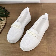 Women's Knit Slip-On Sneakers - Anti Slip Casual Shoes