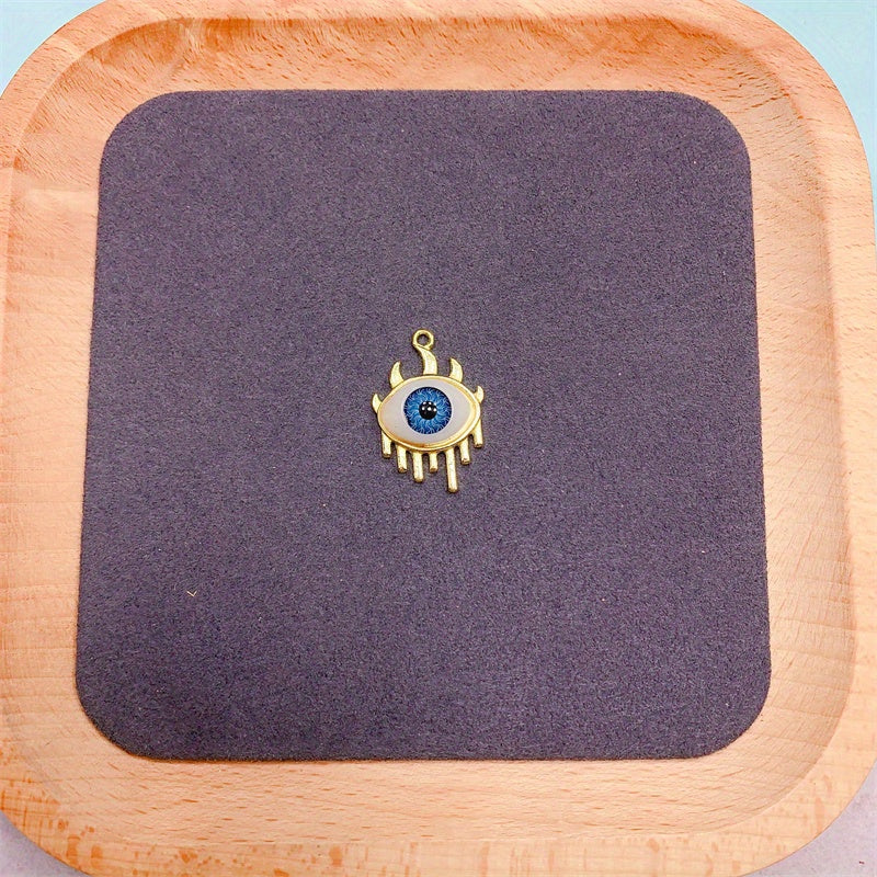 24mm Golden Evil Eyes Flame Pendant DIY Necklace