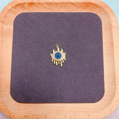 24mm Golden Evil Eyes Flame Pendant DIY Necklace