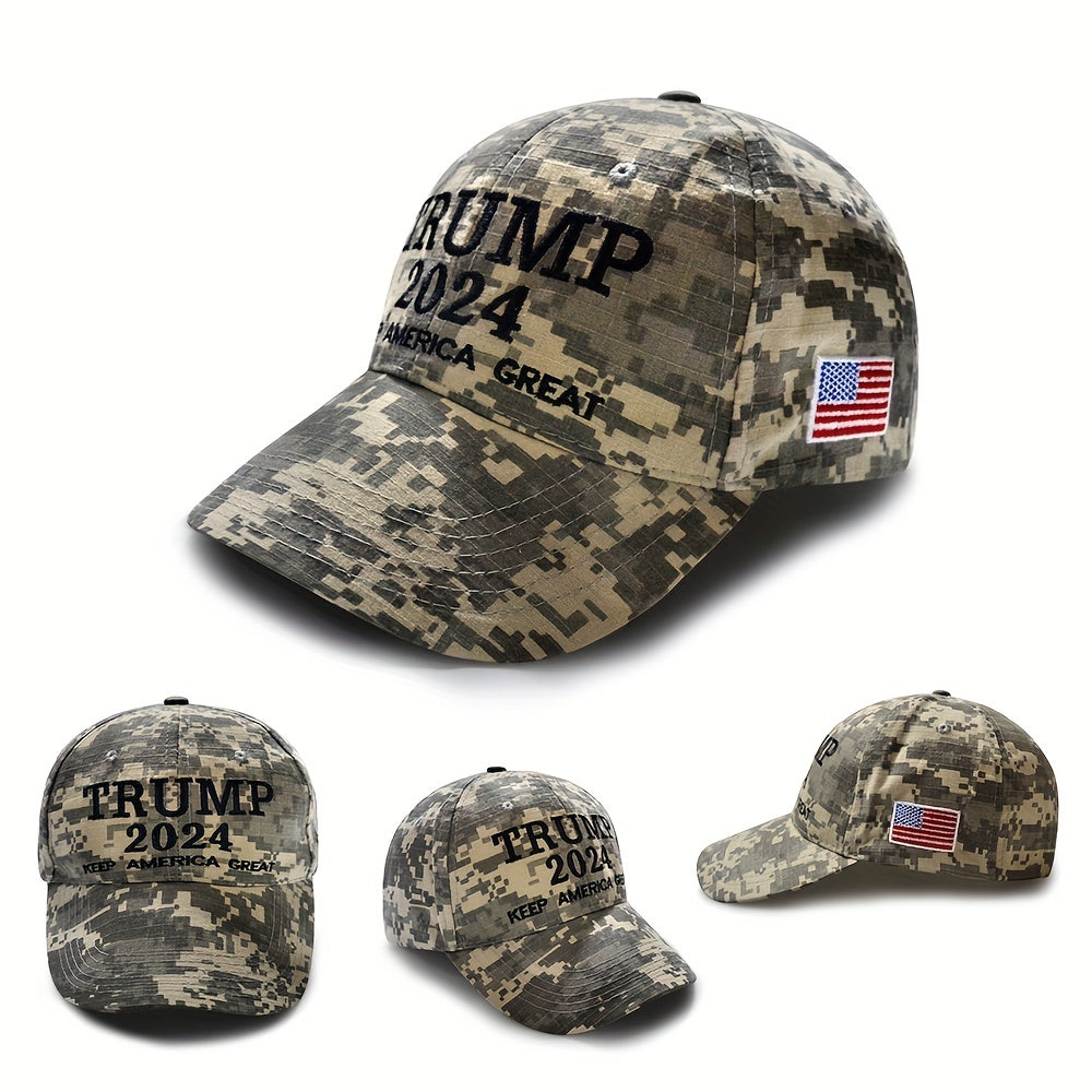 Letter Embroidery Baseball Cap Camouflage Adjustable Cotton Sun Hat