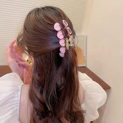 Pink Love Heart Hair Claw Clips Acrylic Grip Hair Jaw Clip