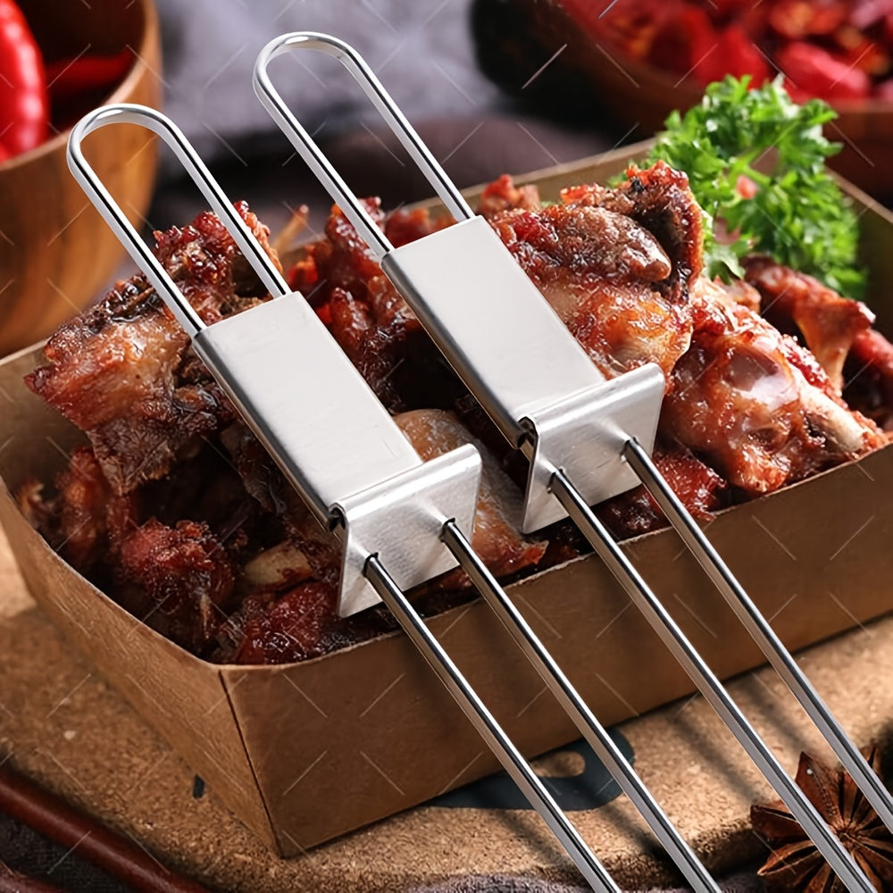 Stainless Steel Barbecue Skewers 13" Reusable Shish Kabob Stick