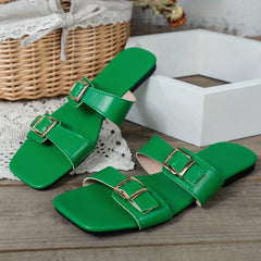 Women's Buckle Strap Slide Sandals Double Strap Outdoor Shoes