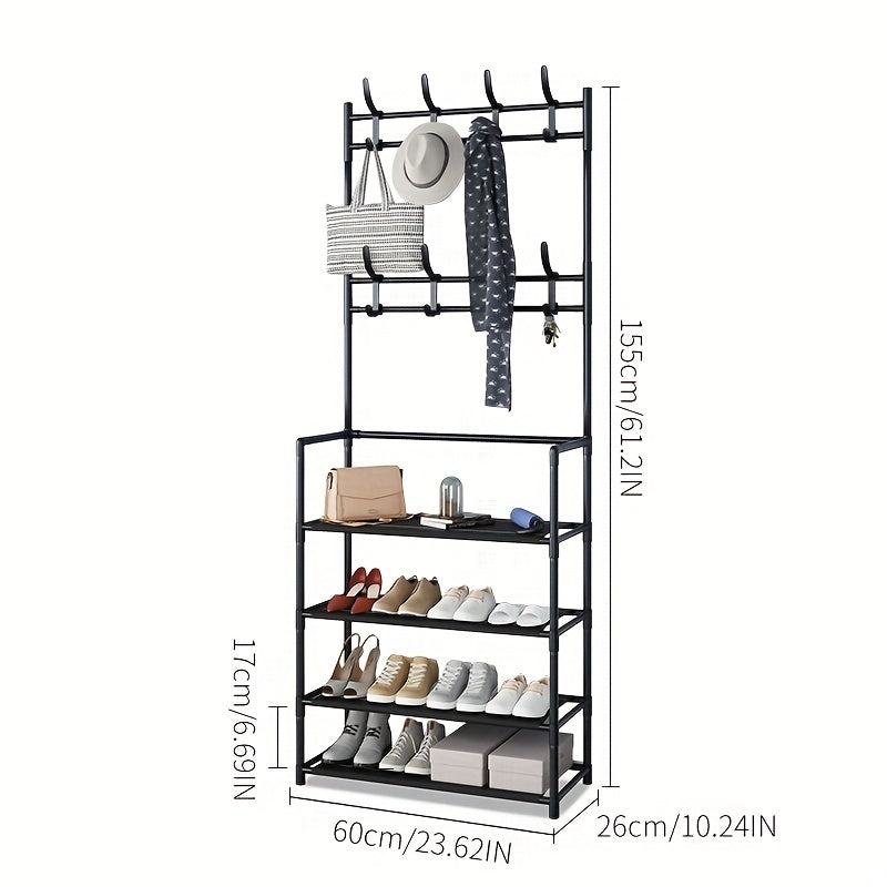 Coat Rack Shoe Storage Bench Organize Clothes Hats Shoes