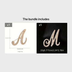 Letter Brooch Alloy Inlaid Diamond Pin Corsage