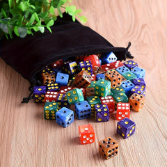 50pcs 16mm Pearl Pattern Square Corner Dice for Game & Collection